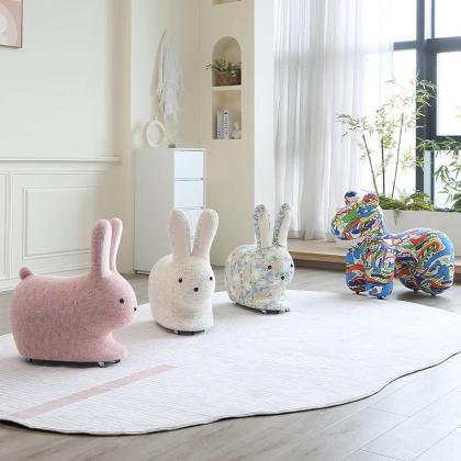 Cute Fabric Covered Bunny-shaped Stools For..