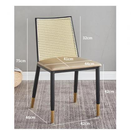 Modern Perforated Backrest Dining Chair With Gold..
