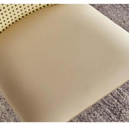 Modern Perforated Backrest Dining Chair With Gold..