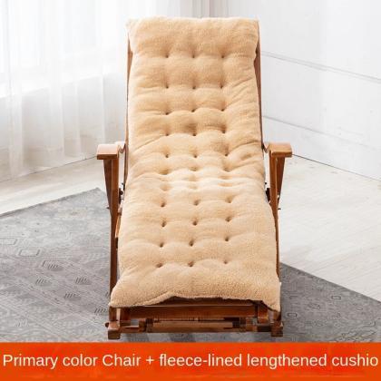 Ergonomic Wooden Rocking Chair With Padded Cushion