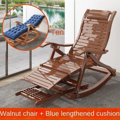 Ergonomic Wooden Rocking Chair With Padded Cushion