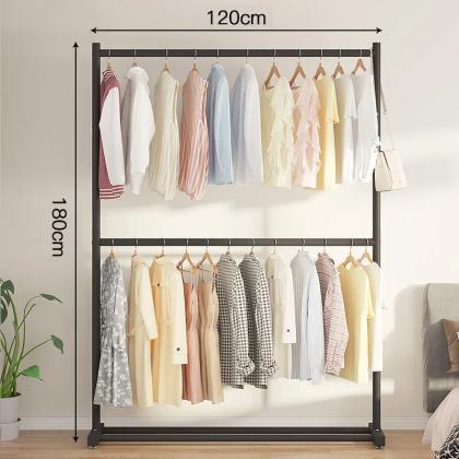 Modern Metal Garment Rack With Top Shelf End..