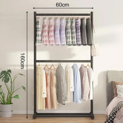 Modern Metal Garment Rack With Top Shelf End..