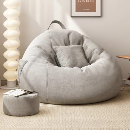 Luxurious Gray Bean Bag Chair With Matching..