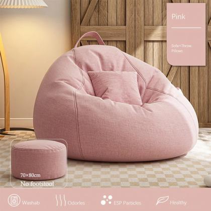 Luxurious Gray Bean Bag Chair With Matching..