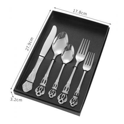 24-piece Elegant Gold-plated Flatware Set With..