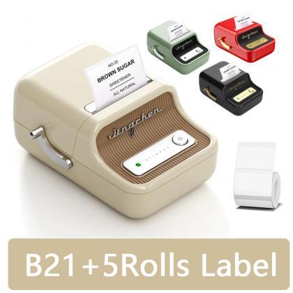 Jungchen B21 Label Printer With 5 Rolls Bundle