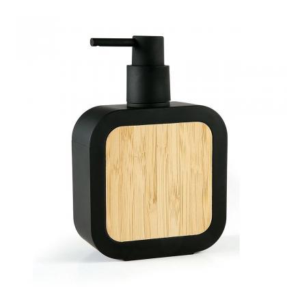 Modern Bamboo Accent Square Soap Dispenser Set