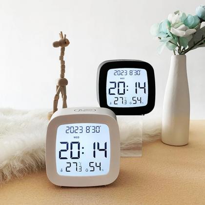 Modern Digital Alarm Clock With Temperature Date..