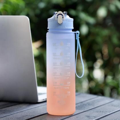 Motivational Time Marker Water Bottles With Carry..