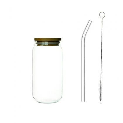Glass Water Bottles With Bamboo Lids And Straws