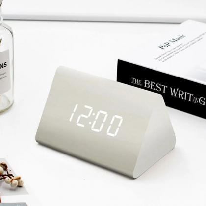 Modern Minimalist Wooden Led Digital Alarm Clock