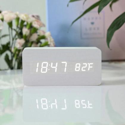 Modern Minimalist Wooden Led Digital Alarm Clock