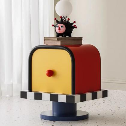 Modern Abstract Design Nightstand With Single..