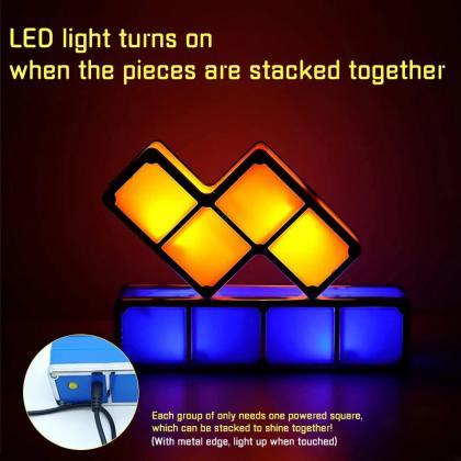 Stackable Led Light Blocks Desk Lamp Colorful..