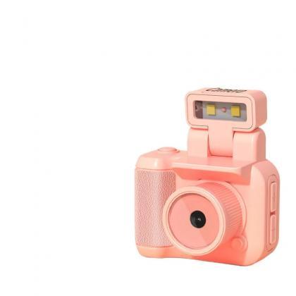 Vintage Style Pink Instant Camera With Flash