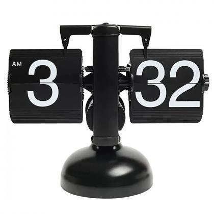 Retro Flip Down Clock With White Stand Mechanical