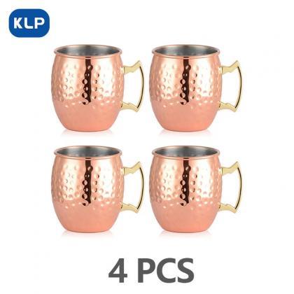 Hammered Copper Moscow Mule Mugs, Set Of Two