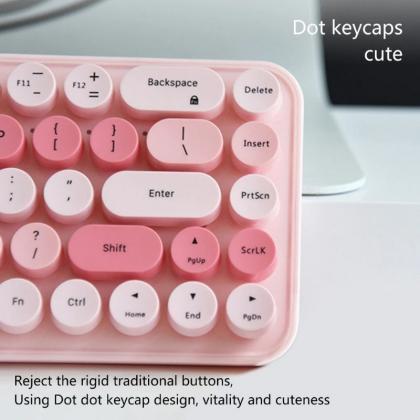 Retro Style Wireless Mechanical Keyboard Round..