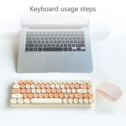 Retro Style Wireless Mechanical Keyboard Round..