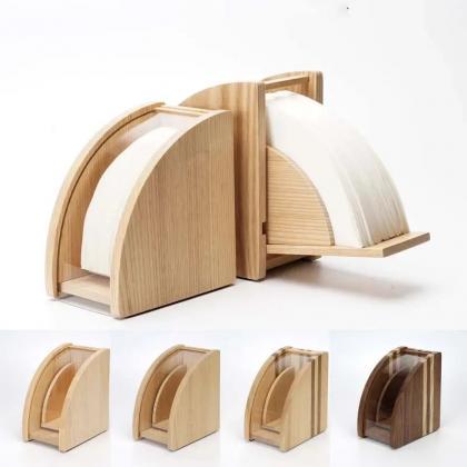 Wooden Napkin Holder Stand With Simple Modern..