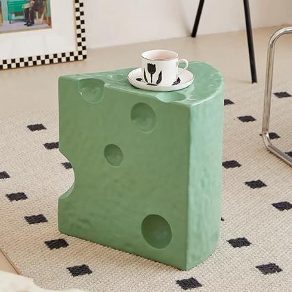 Novelty Cheese Block Design Side Table Decor End..
