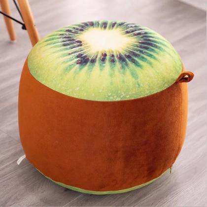 Colorful Fruit Design Round Footstool Ottoman Set