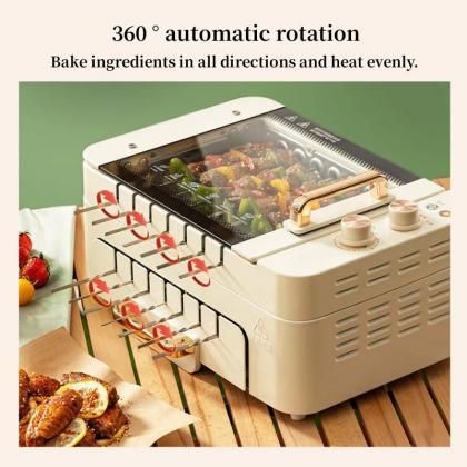 Compact Electric Grill Rotisserie Oven Indoor..
