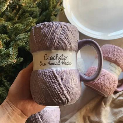 Cozy Knitted Sweater Design Ceramic Coffee Mugs..