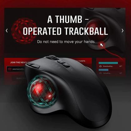 Ergonomic Wireless Trackball Mouse With Red Ball