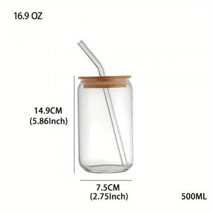 Insulated Heart Pattern Glass Jar With Bamboo Lid