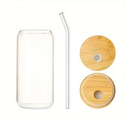 Insulated Heart Pattern Glass Jar With Bamboo Lid