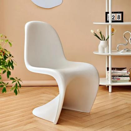 Modern Curved Design White Dining Room Chair End