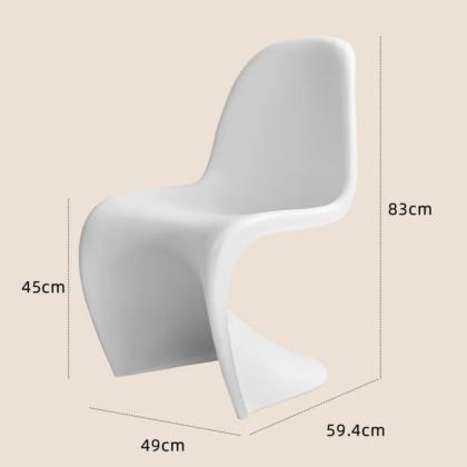 Modern Curved Design White Dining Room Chair End