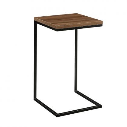 Modern C-shape Sofa Side Table With Wooden Top
