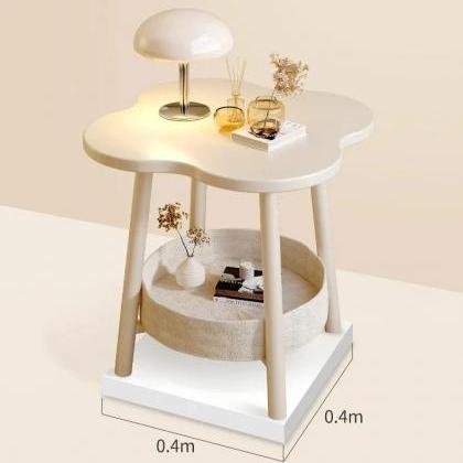 Modern Round Side Table With Lower Shelf Storage