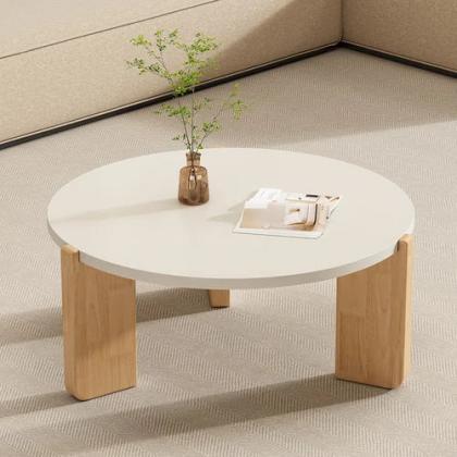 Modern Round Coffee Table Set With Two Stools
