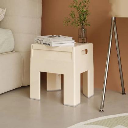 Modern Beige Side Table With Handle And Magazine..