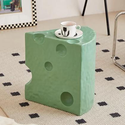 Quirky Cheese Block Design Side Table With Cup..