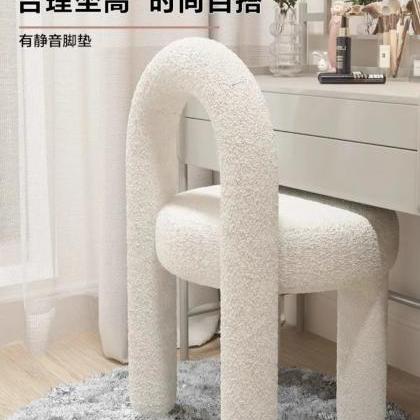 Modern Plush Fabric Accent Chair With Arch..