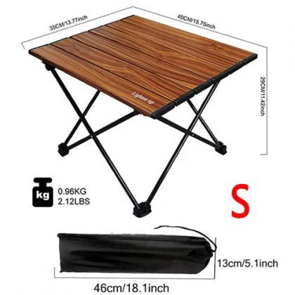 Portable Outdoor Wooden Top Camping Folding Table