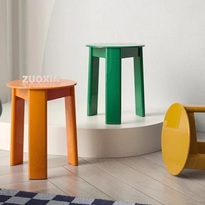 Modern Green Round Side Table With Glossy Finish