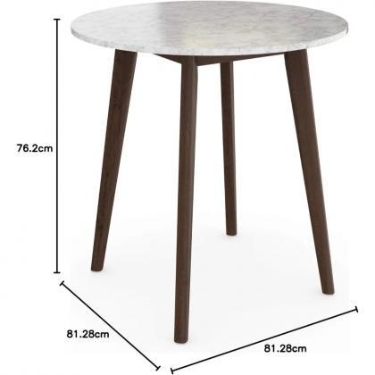 Modern Round Marble Top Coffee Table With Wooden..