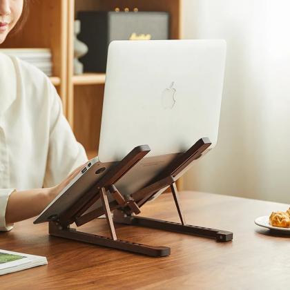 Adjustable Wooden Laptop Stand With Ergonomic..