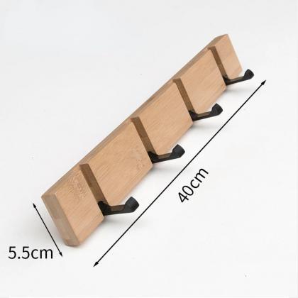 Modern Wooden Wall-mounted Hook Rack With 5 Pegs