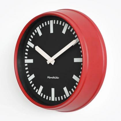 Modern Red Wall Clock With Simple Black Hands