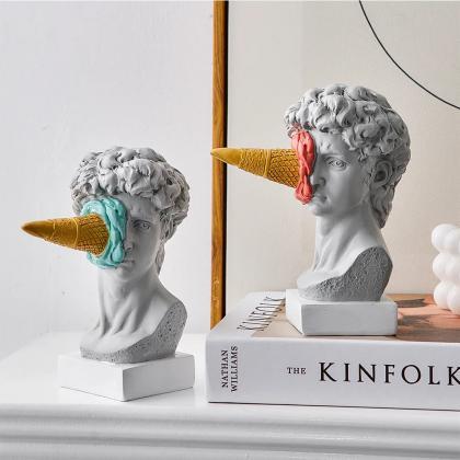 Novelty Classical Bust Statue With Ice Cream Cone