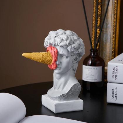 Novelty Classical Bust Statue With Ice Cream Cone
