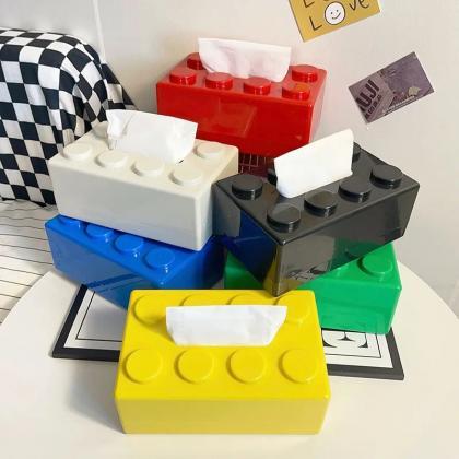 Colorful Building Block Style Tissue Box Holders