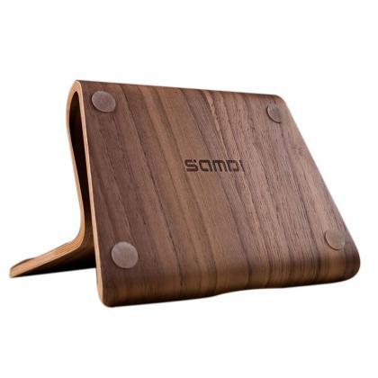 Modern Wooden Tablet Stand For Desk, Curved Design